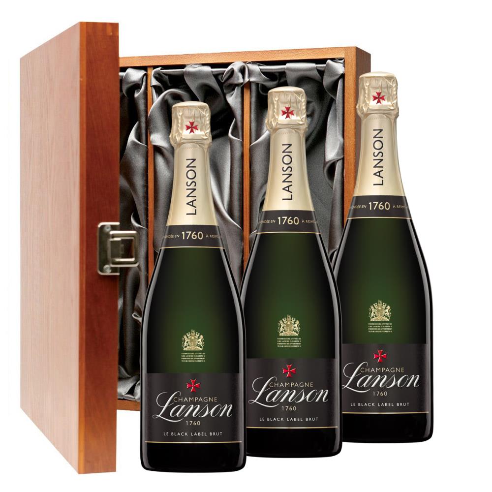 Lanson Le Black Label Brut 75cl Champagne Treble Luxury Gift Boxed Champagne